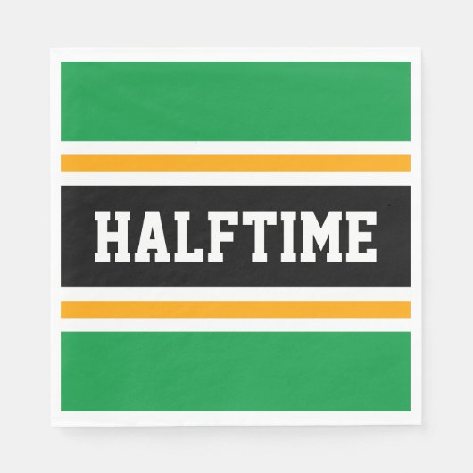 Leuke Heldergroen Geel Zwart HALFTIME Stripes Servet (Voorkant)