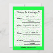 Leuke Heldergroene Kids Verjaardag Slang Polka Dot Kaart (Achterkant)