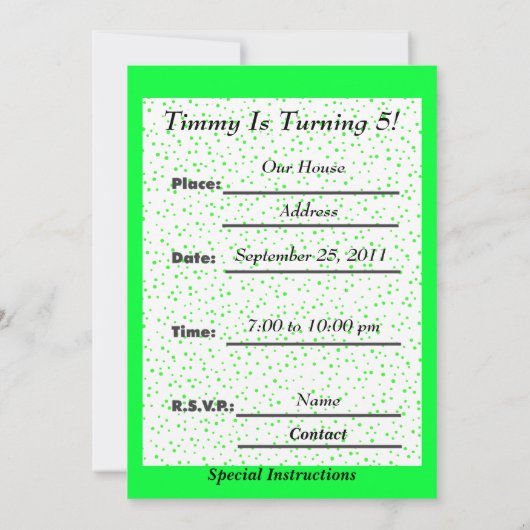 Leuke Heldergroene Kids Verjaardag Slang Polka Dot Kaart