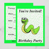 Leuke Heldergroene Kids Verjaardag Slang Polka Dot Kaart (Voorkant / Achterkant)