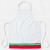 Leuke Heldergroene Rode Hem Racing Stripes op Wit Schort (Voorkant)