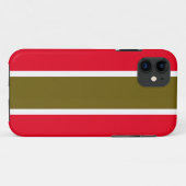 Leuke Helderrode Gouden Olijf Witte Racing Stripes Case-Mate iPhone Case (Achterkant (horizontaal))