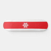 Leuke Helderrode Witte Alpine Stripes Sneeuwvlok Persoonlijk Skateboard (Horizontaal)