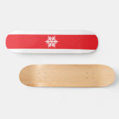 Leuke Helderrode Witte Alpine Stripes Sneeuwvlok Persoonlijk Skateboard (Horizontaal)