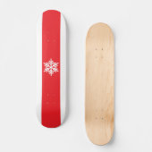 Leuke Helderrode Witte Alpine Stripes Sneeuwvlok Persoonlijk Skateboard (Voorkant)