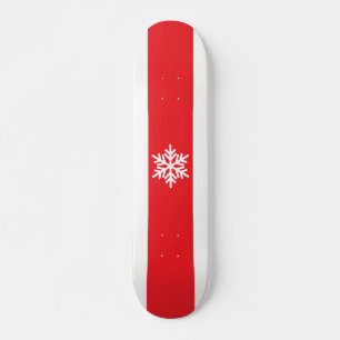 Leuke Helderrode Witte Alpine Stripes Sneeuwvlok Persoonlijk Skateboard