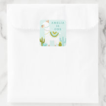 Leuke hele Llama Fun Aqua 1e Verjaardag Favor