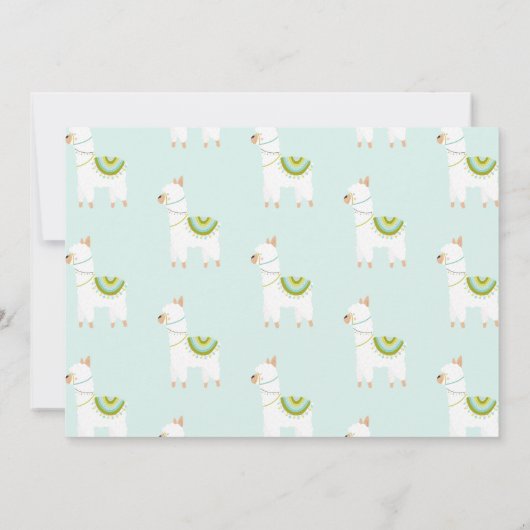 Leuke hele Llama Fun Aqua Eerste verjaardag Foto Kaart (Achterkant)