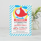 Leuke helikopter; Blauwe & Witte Strepen Kaart (Staand voorkant)