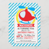 Leuke helikopter; Blauwe & Witte Strepen Kaart (Voorkant / Achterkant)