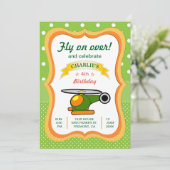 Leuke Helikopter Kids Verjaardagsfeestuitnodiging Kaart (Staand voorkant)