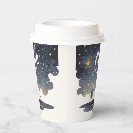 Leuke Hemelse Verjaardagssterren Waterverf Boy Papieren Bekers (Rechts)