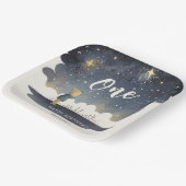 Leuke Hemelse Verjaardagssterren Waterverf Boy Papieren Bordje (Gebogen)