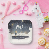 Leuke Hemelse Verjaardagssterren Waterverf Boy Papieren Bordje (Feest)