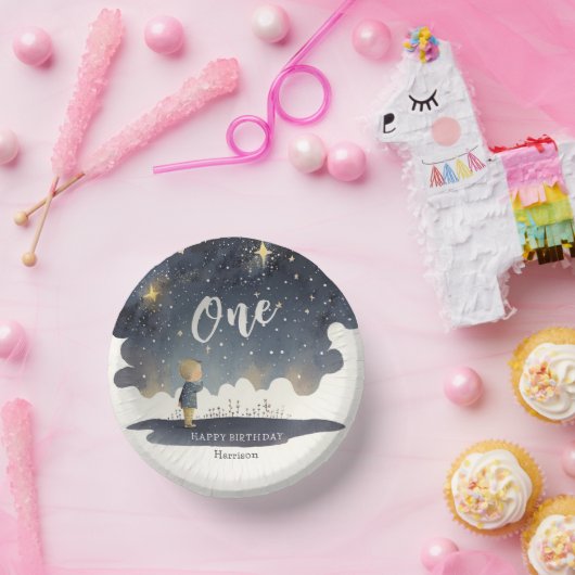 Leuke Hemelse Verjaardagssterren Waterverf Boy Papieren Kommen (Feest)