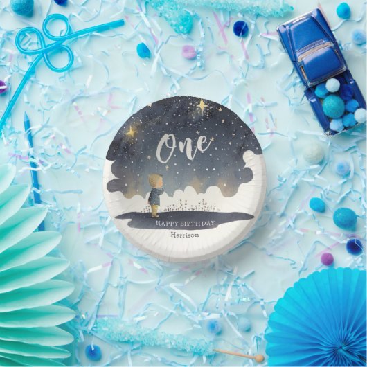 Leuke Hemelse Verjaardagssterren Waterverf Boy Papieren Kommen (Feest)