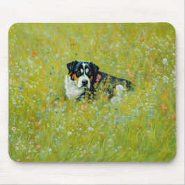 Leuke Herder Mix Hond Whimsical Art Bloemen Muismat