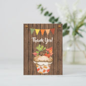 Leuke herfst cupcake en Bunting Herfst Dank u Briefkaart (Staand voorkant)