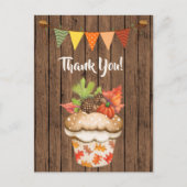 Leuke herfst cupcake en Bunting Herfst Dank u Briefkaart (Voorkant)