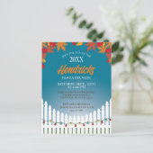 Leuke Herfst Familie Reünie piket hek versierd Briefkaart (Staand voorkant)