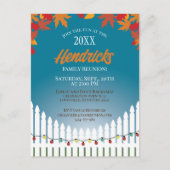 Leuke Herfst Familie Reünie piket hek versierd Briefkaart (Voorkant)