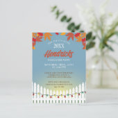 Leuke Herfst Familie Reünie piket hek versierd Briefkaart (Staand voorkant)