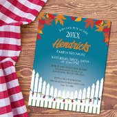 Leuke Herfst Familie Reünie piket hek versierd Briefkaart