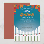 Leuke Herfst Familie Reünie piket hek versierd Kaart (Voorkant / Achterkant)