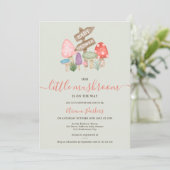 Leuke herfst fee bosrijke paddenstoelen baby showe kaart (Staand voorkant)