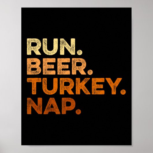 Leuke Herfst Gezegden Thanksgiving Trot Run Bier T Poster (Voorkant)