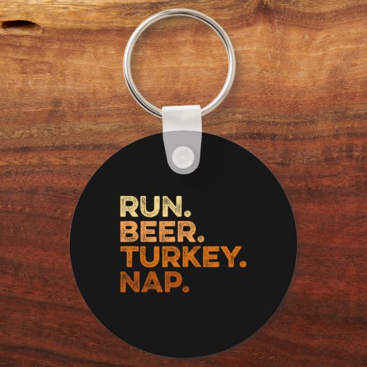 Leuke Herfst Gezegden Thanksgiving Trot Run Bier T Sleutelhanger (Voorkant)