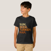 Leuke Herfst Gezegden Thanksgiving Trot Run Bier T T-shirt (Voorkant volledig)