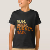 Leuke Herfst Gezegden Thanksgiving Trot Run Bier T T-shirt (Voorkant)