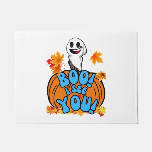 Leuke Herfst Halloween spook Boo! Ik zie je! Stick Deurmat (Voorkant)