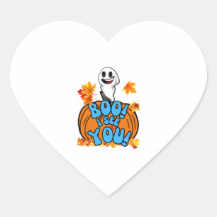 Leuke Herfst Halloween spook Boo! Ik zie je! Stick Hart Sticker