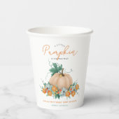 Leuke herfst Herfst bloemenpompoen rustiek Baby sh Papieren Bekers (Achterkant)