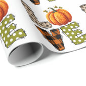 Leuke Herfst LIEFDE | Herfstpompoen Cadeaupapier (Rol Hoek)