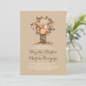 Leuke herfst Oogst Tree Engagement Party Invitatio Kaart (Staand voorkant)