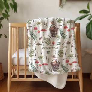 Leuke herfst paddenstoelen   Waterverf Illustratie Sherpa Deken