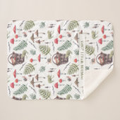 Leuke herfst paddenstoelen | Waterverf Illustratie Sherpa Deken (Voorkant (horizontaal))