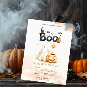 Leuke Herfst Pompoen Geest Strik Boe Baby Shower Kaart