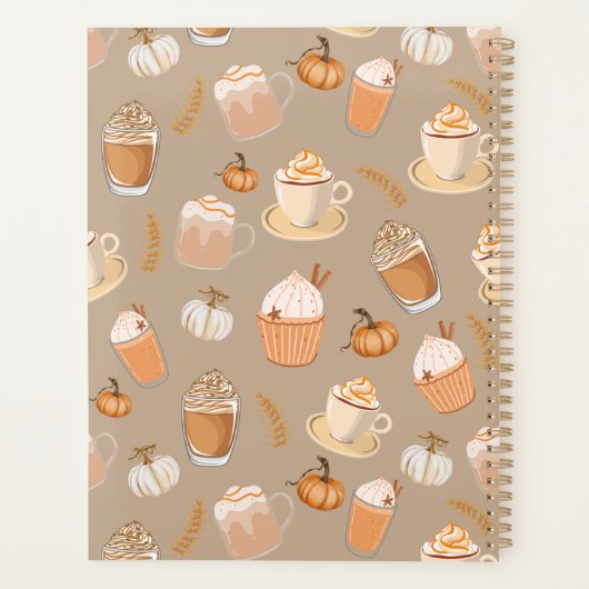 Leuke herfst pompoen kruiden koffie latte planner (Achterkant)