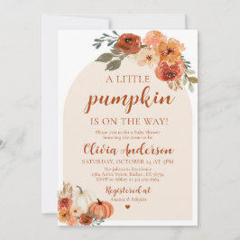 Leuke Herfst Pompoen Oranje Baby shower Invitation Kaart