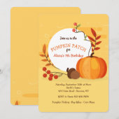 Leuke Herfst Pompoen Uitnodiging (Voorkant / Achterkant)