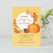 Leuke Herfst Pompoen Uitnodiging (Staand voorkant)
