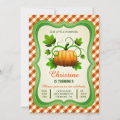 Leuke herfst pompoen verjaardag feestuitnodiging kaart (Voorkant)