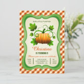 Leuke herfst pompoen verjaardag feestuitnodiging kaart (Staand voorkant)