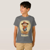 Leuke Herfst scarecrow Voeg naam toe kinder T-shirt (Voorkant volledig)