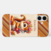 Leuke herfst seizoen eekhoorn voeg naam toe Case-Mate iPhone case (Achterkant (horizontaal))