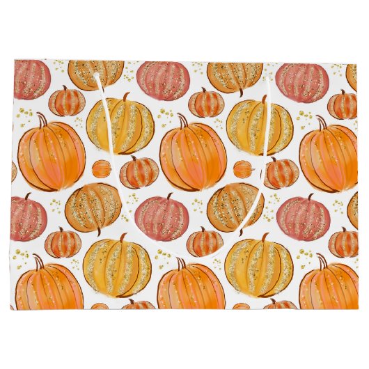 Leuke Herfst Seizoensgebonden pompoen betegelde pa Groot Cadeauzakje (Achterkant)